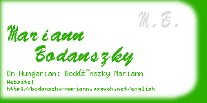 mariann bodanszky business card